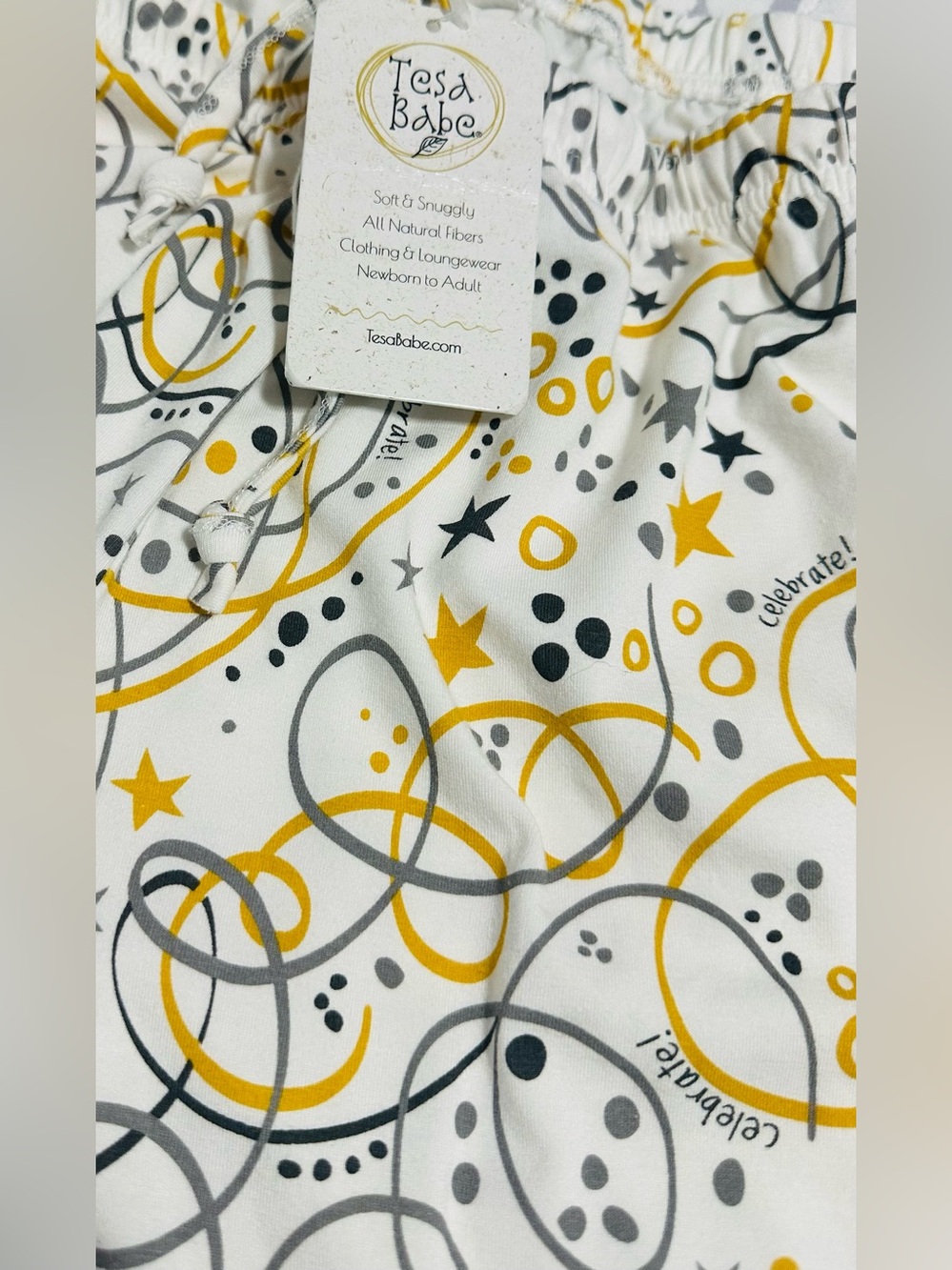 Tesa Babe White & Gold New Year Bamboo Pajama Pants